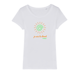 T-shirt bio femme "JE SUIS LE CLIMAT" soleil vert caramel