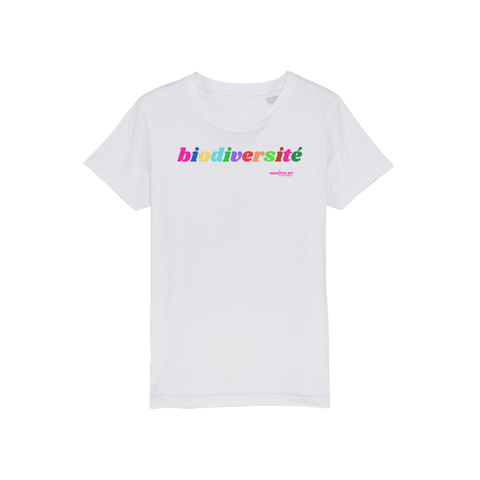 T-shirt bio enfant "BIODIVERSITE" pop multicolor horizontal