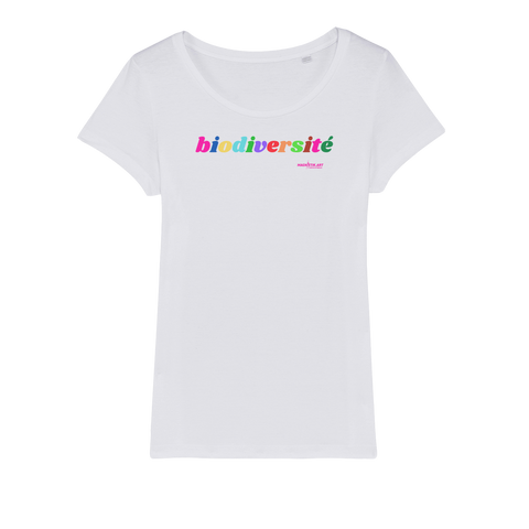 T-shirt bio femme "BIODIVERSITE" pop multicolor horizontal