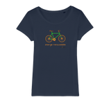 T-shirt bio femme "ENERGIE RENOUVELABLE" vélo vert