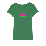 T-shirt bio femme "BIO DIVERSITE" rose et vert